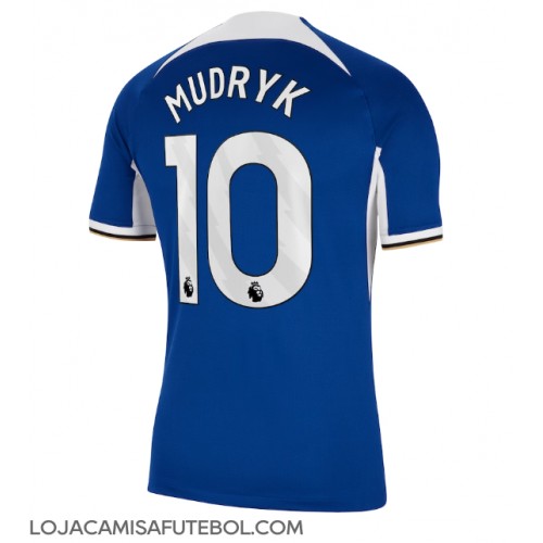 Camisa de Futebol Chelsea Mykhailo Mudryk #10 Equipamento Principal 2023-24 Manga Curta